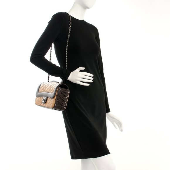 CHANEL Tan With Brown Trim & Ruthenium Metal - Picture 15 of 15